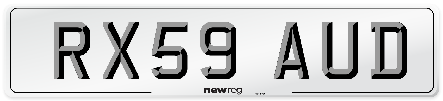 RX59 AUD Number Plate from New Reg
